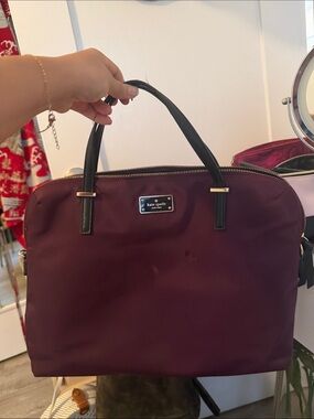 kate spade Plum Tote with Black Handles